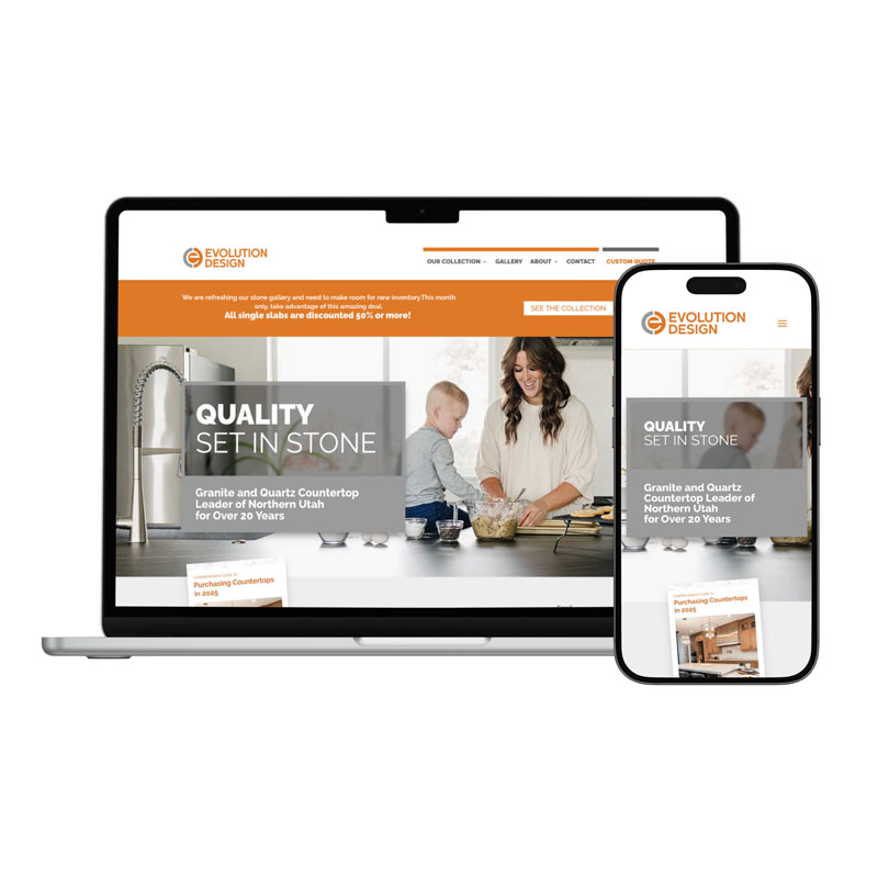 evolution design website screenshots in Logan UT